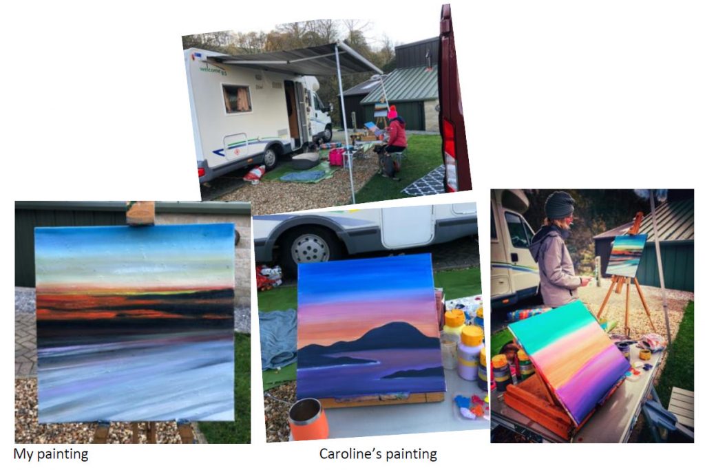 Painting at the campsite